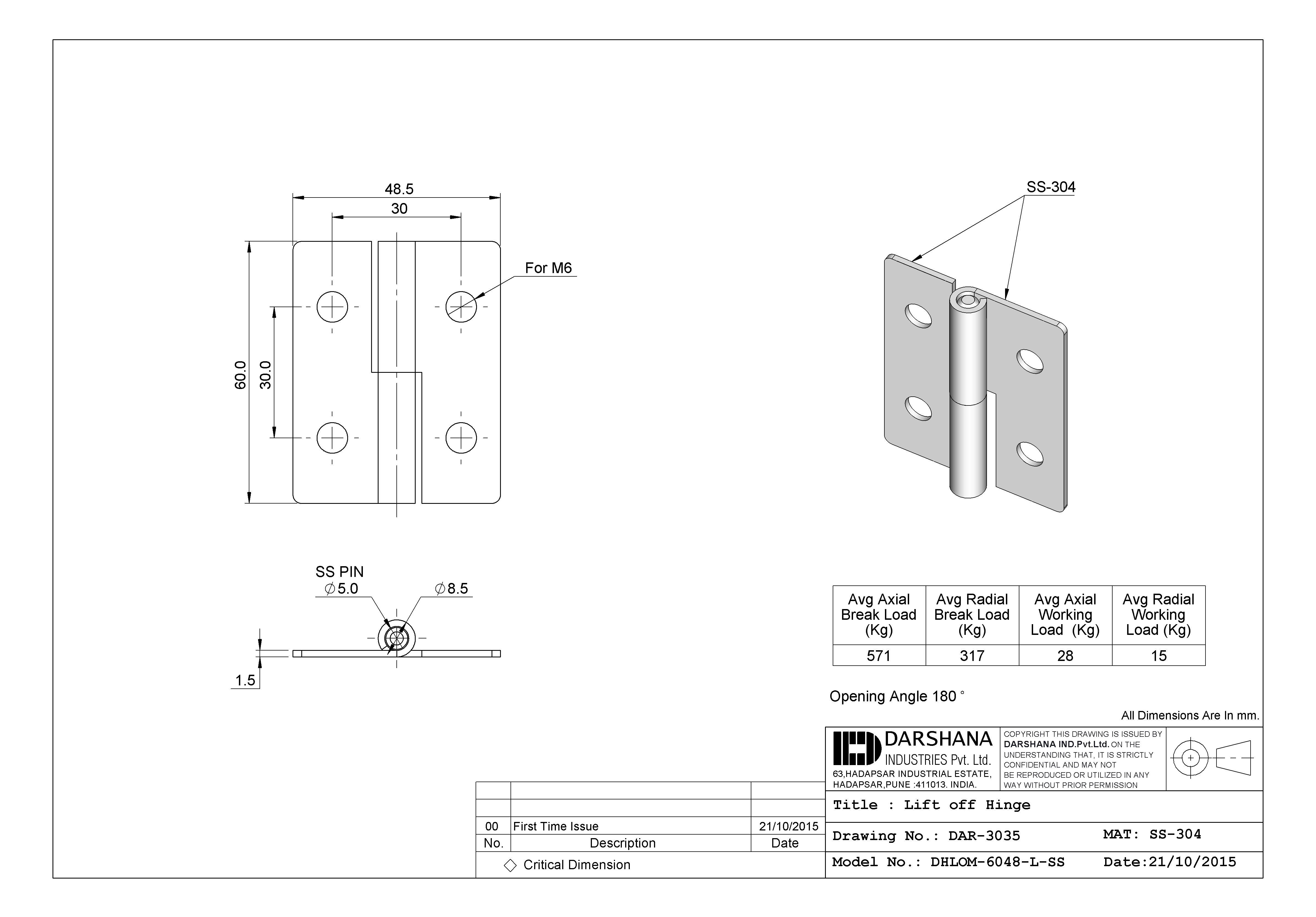 Darshana industries Item No -DHLOM-6048-L-SS - MAPA Engineering Company