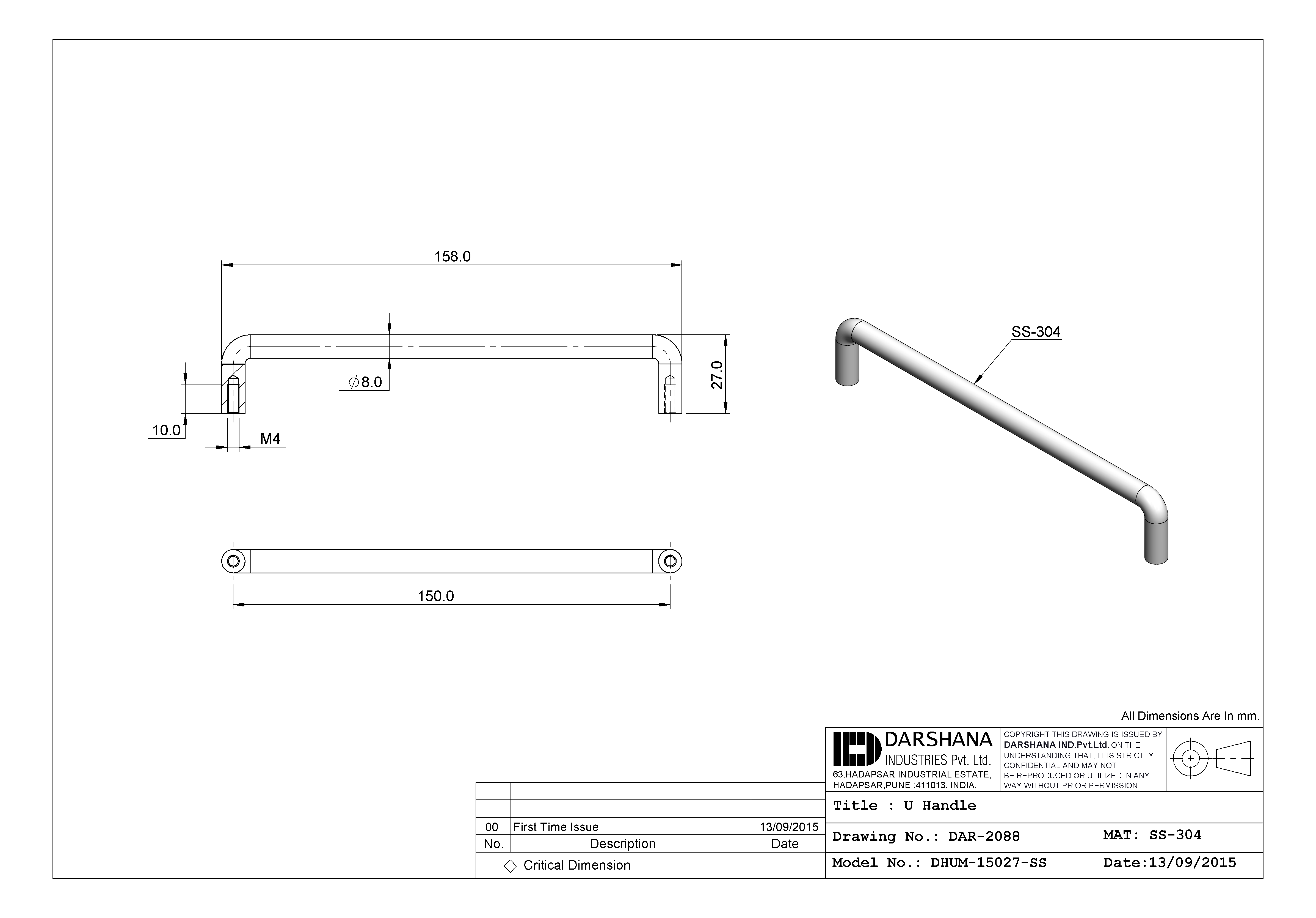 Darshana industries Item No -DHUM-15027-SS - MAPA Engineering Company