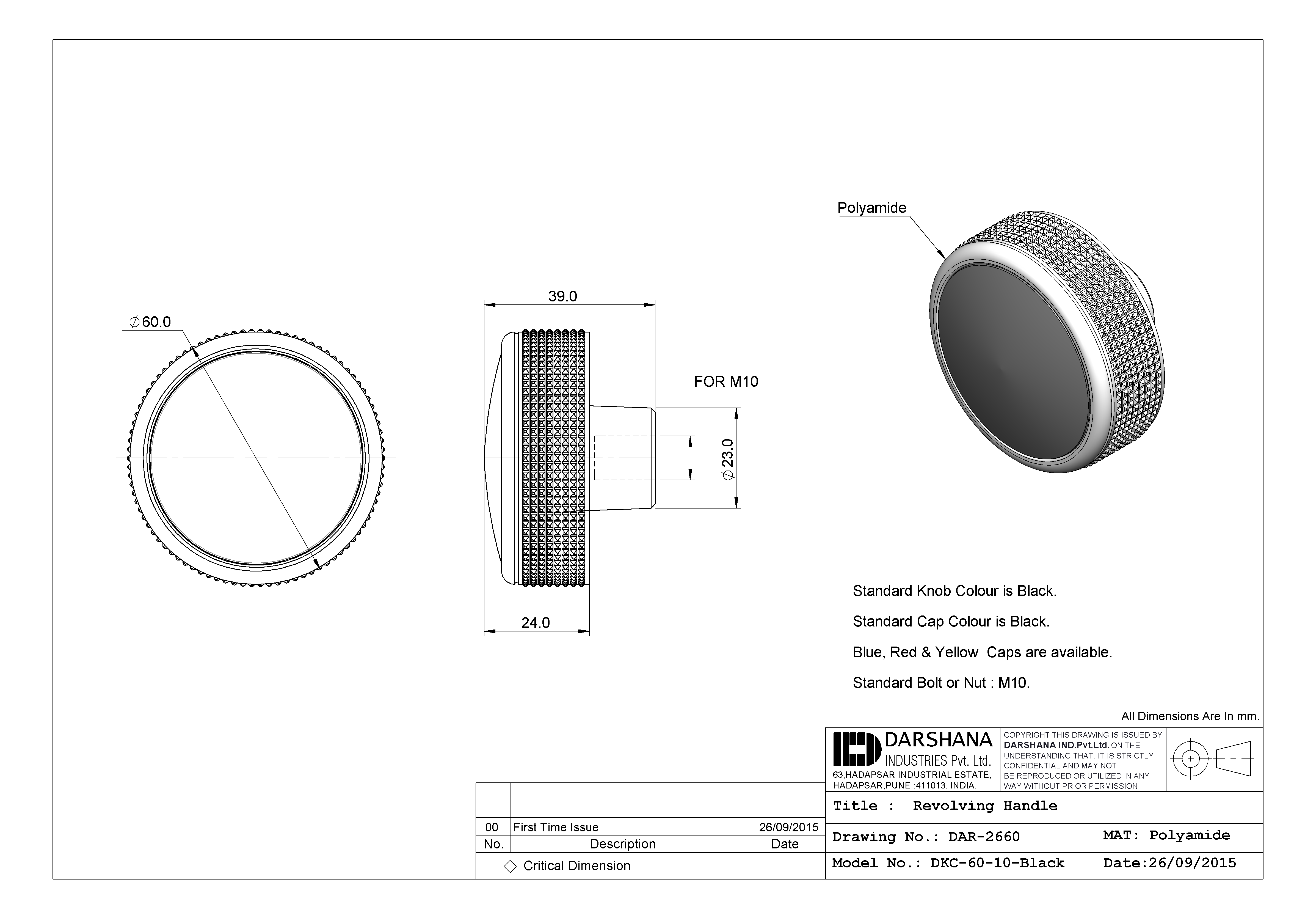 Darshana industries Item No -DKC-60-10-BLACK - MAPA Engineering Company